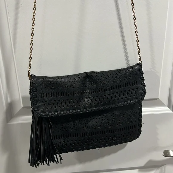 Bam Forever Black Purse With Good Chain and Black Tassel - Picture 3 of 10